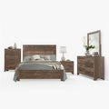 King Size Bedroom Set Brown Finish Panel Design 5 Piece Set With Bed 2 Nightstands Dresser And Chest