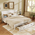 King Size Platform Bed Frame With Headboard Built In Led Lights