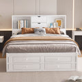 King Size Platform Bed With Storage Headboard And 8 Drawers