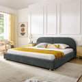 King Size Upholstered Bed Frame With Tall Headboard