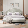 King Size Upholstered Platform Bed With Adjustable Headboard