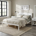 King Wood Platform Bed Frame With Vertical Paneled Headboard By Harper Bright Designs