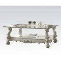 Kingly Coffee Table Bone White Clear Glass
