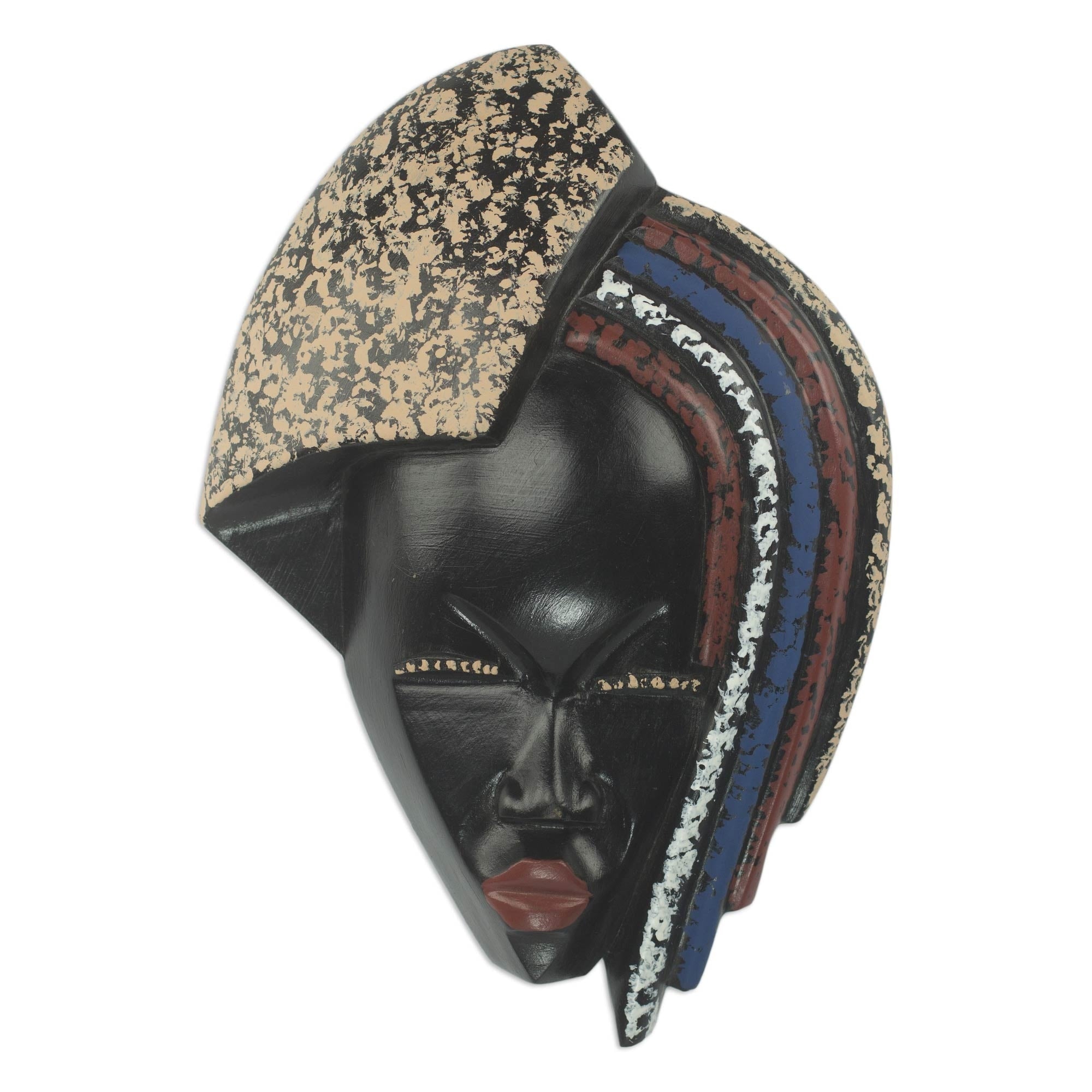 Kings Child African Wood Mask West Africa Multi Color