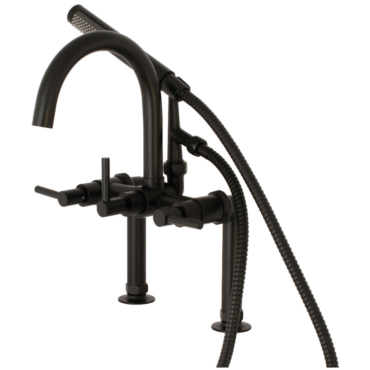 Kingston Brass Ae810.Dl Concord Deck Mounted Clawfoot Tub Filler With Built In Diverter