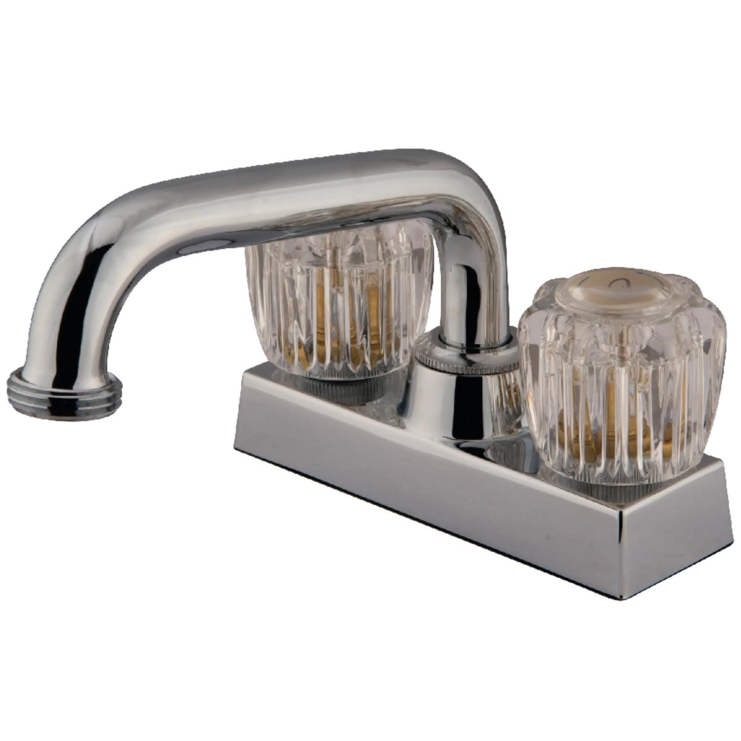 Kingston Brass Kf460 Centerset Laundry Faucet With Acrylic Knob Handles Polished Chrome