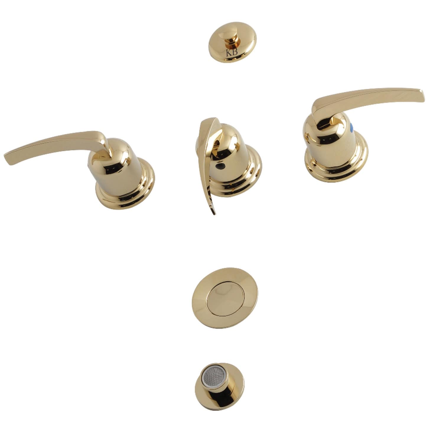 Kingston Brass Kb632.Efl Centurion 4.4 Gpm Widespread Bidet Faucet Polished Brass