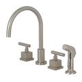 Kingston Brass Ks872.Cql Claremont 1.8 Gpm Widespread Kitchen Faucet Brushed Nickel