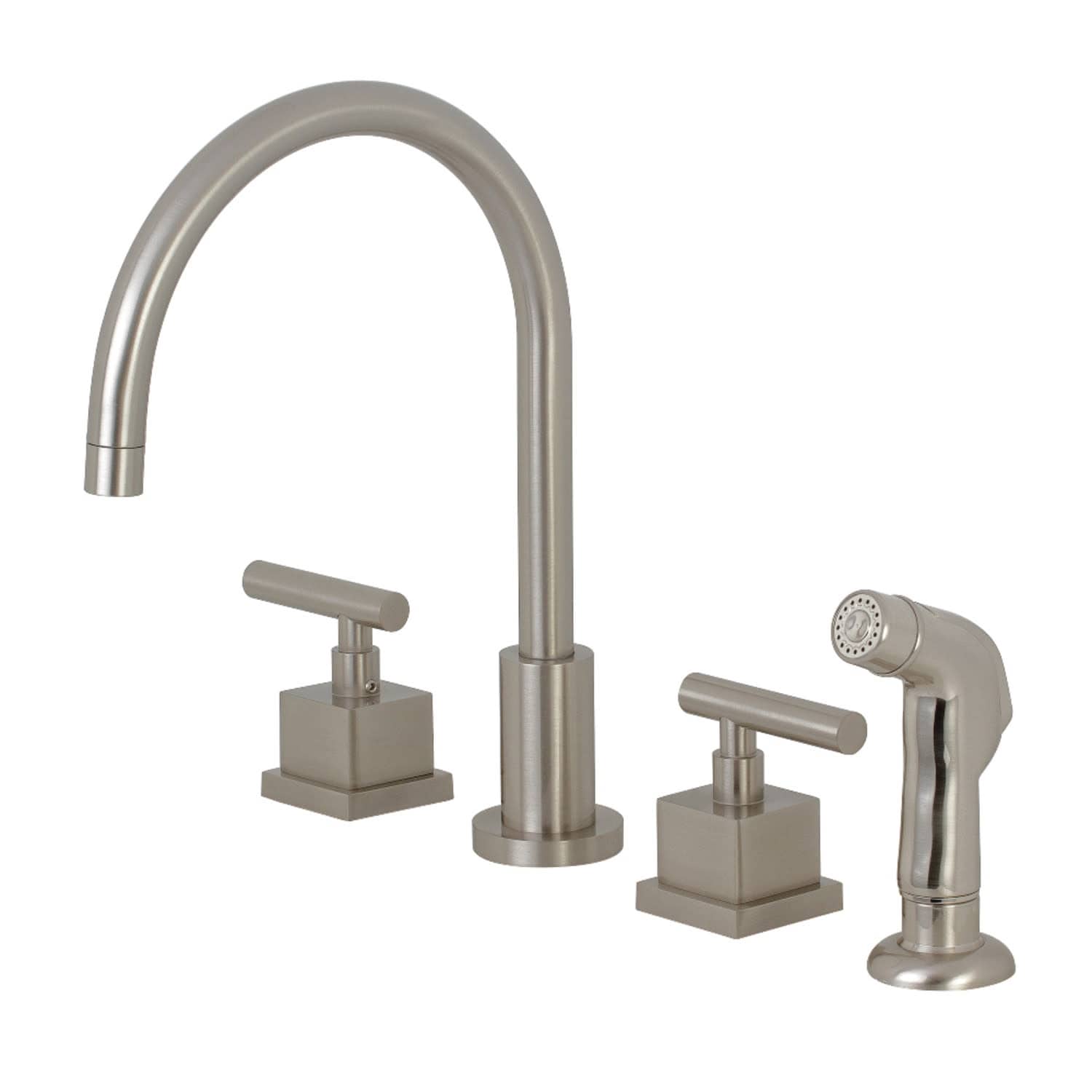 Kingston Brass Ks872.Cql Claremont 1.8 Gpm Widespread Kitchen Faucet Brushed Nickel