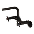 Kingston Brass Ks412 Concord 1.8 Gpm Double Handle Bridge Style Kitchen Faucet Matte Black