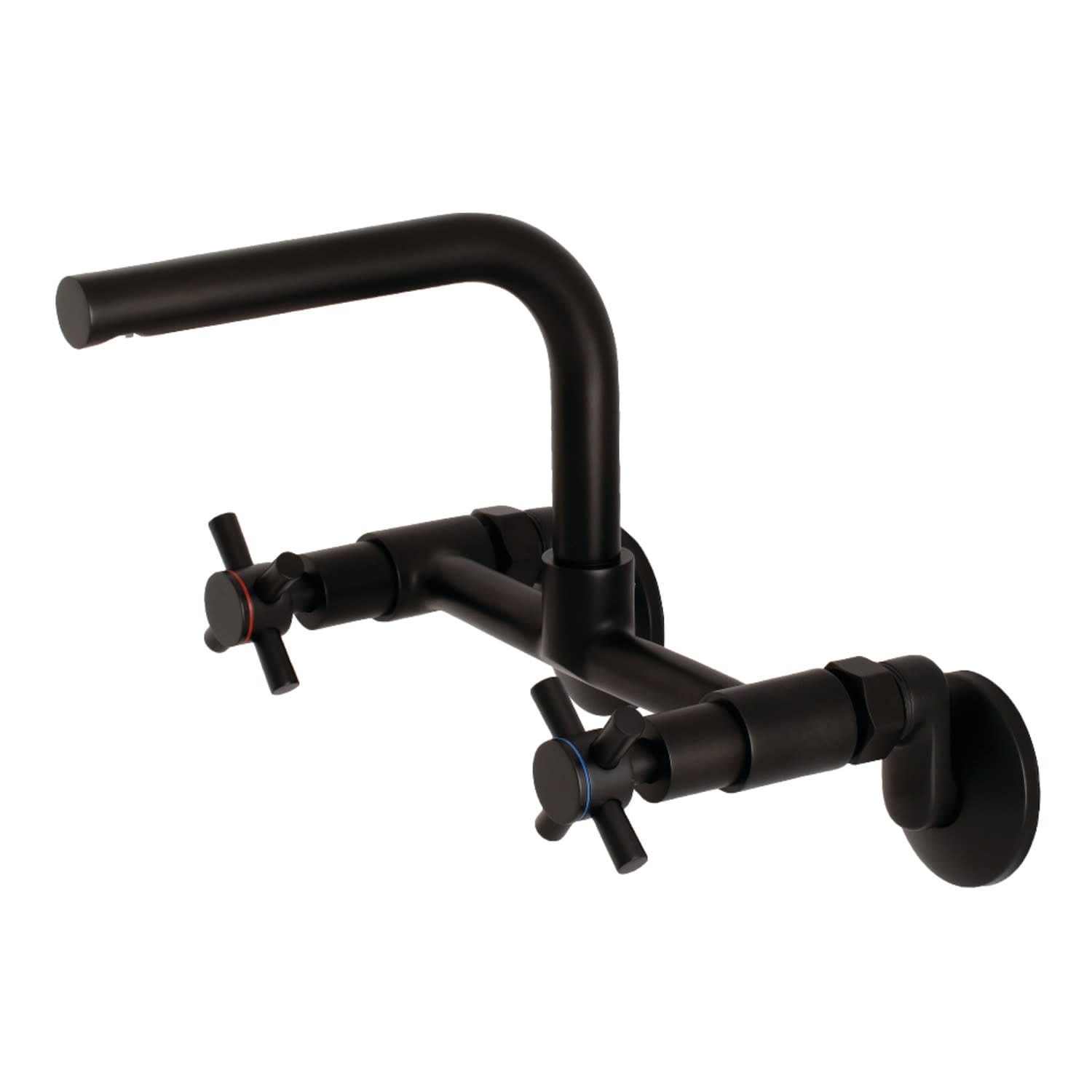Kingston Brass Ks412 Concord 1.8 Gpm Double Handle Bridge Style Kitchen Faucet Matte Black
