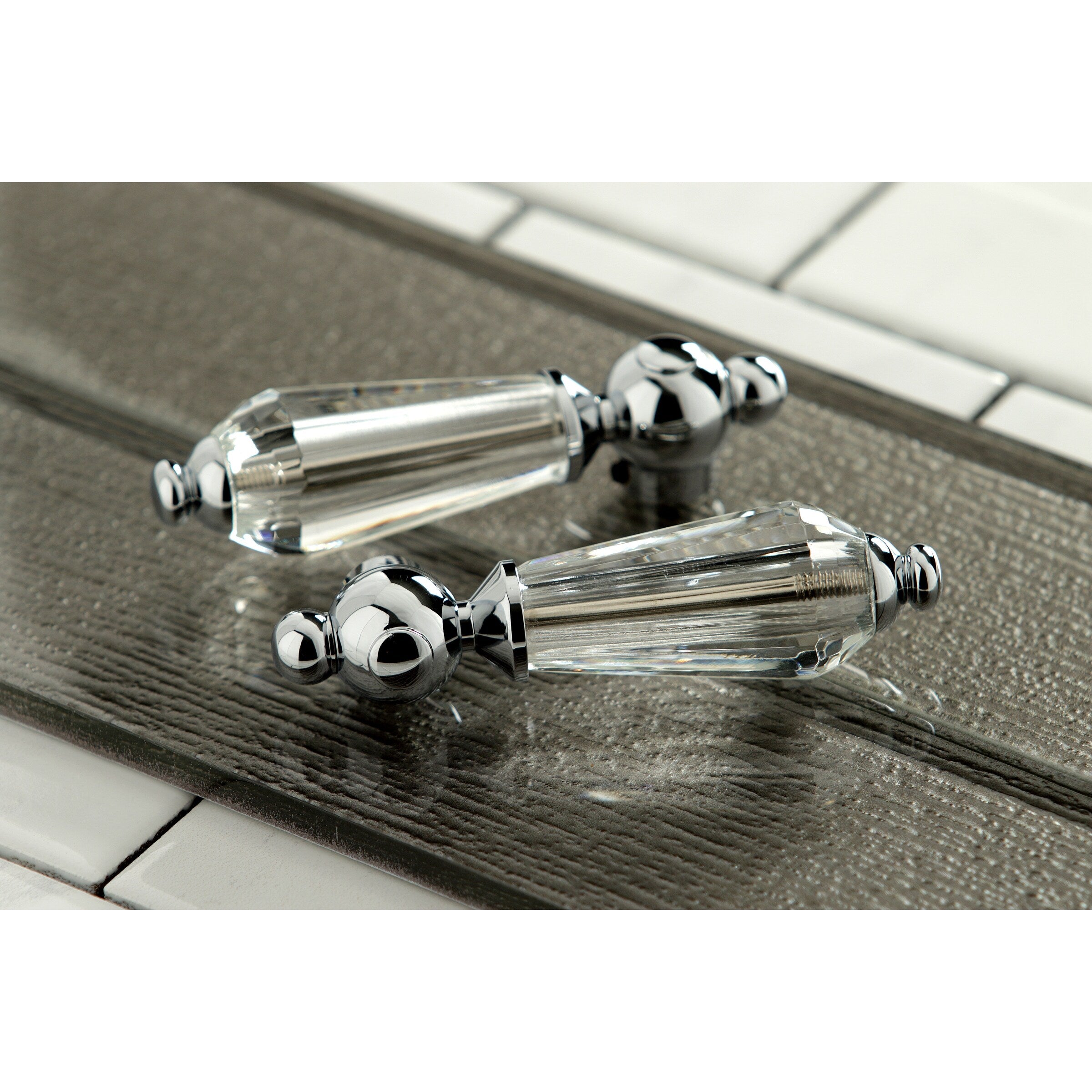 Crystal Widespread Bathroom Faucet