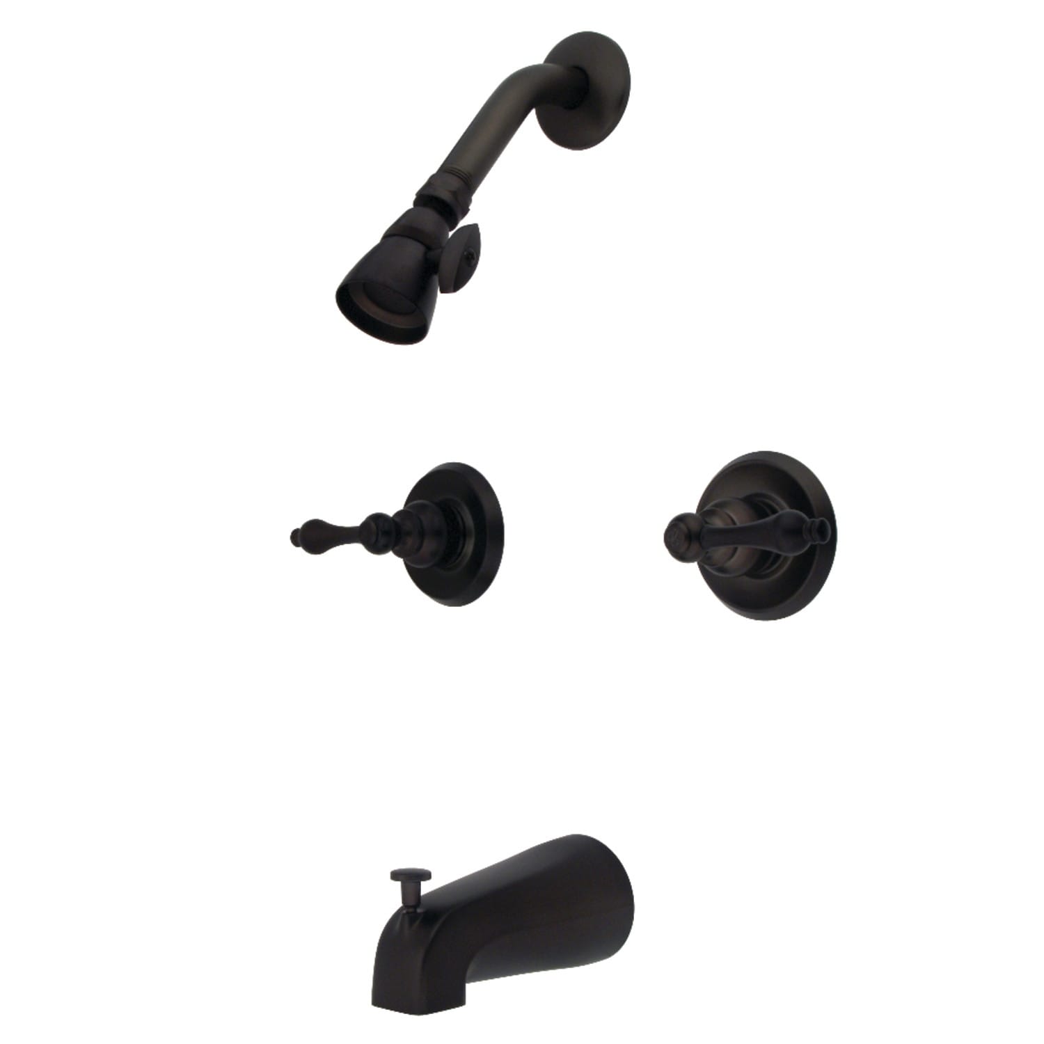 Double Handle Oil Rubbed Bronze Bath Tub And Shower Head Set