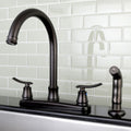 Euro Oil Rubbed Bronze Kitchen Faucet With Side Sprayer