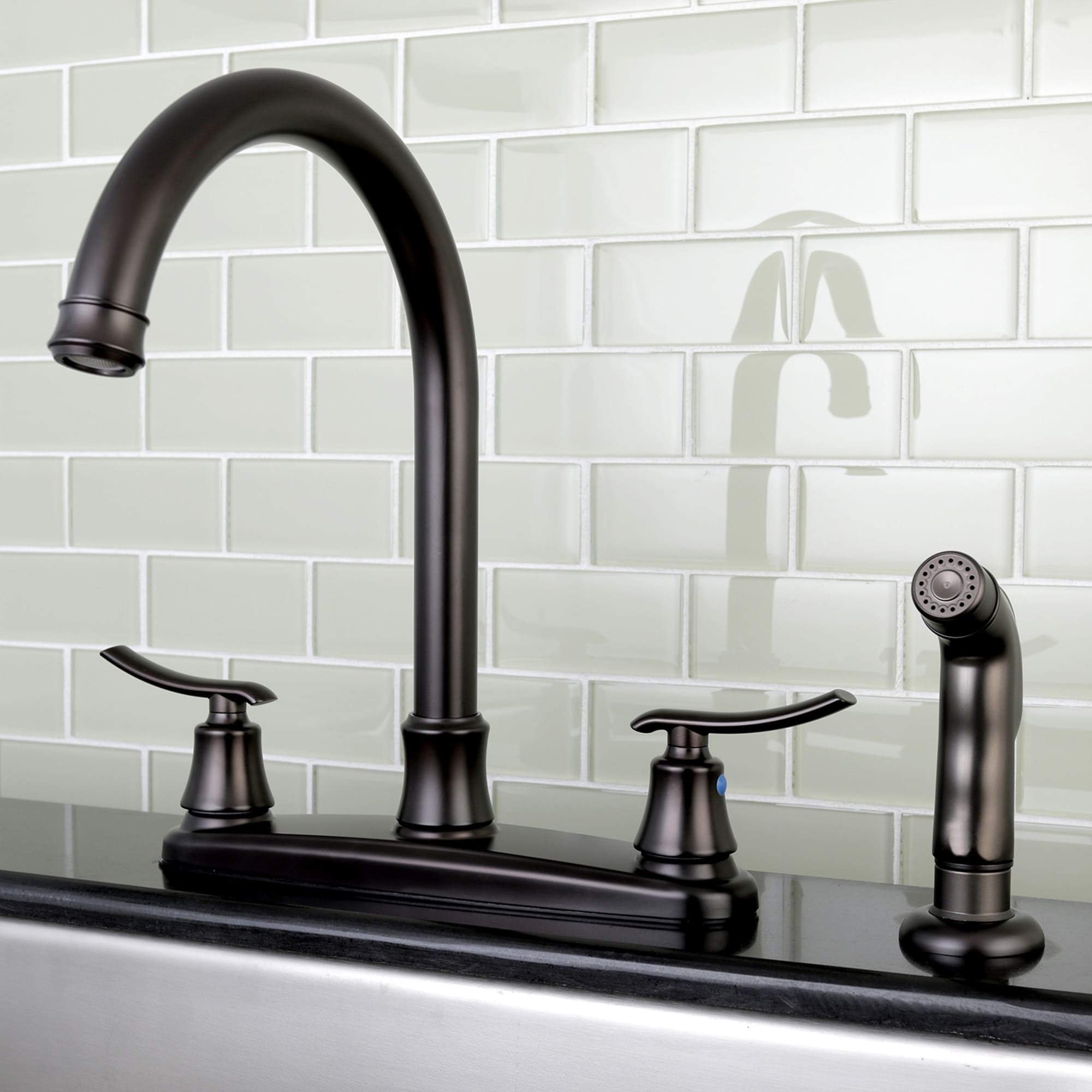Euro Oil Rubbed Bronze Kitchen Faucet With Side Sprayer