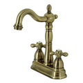 Kingston Brass Kb149.Ax Heritage Centerset Bar Faucet With Metal Cross