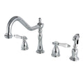 Heritage Porcelain Kitchen Faucet With Side Spayer