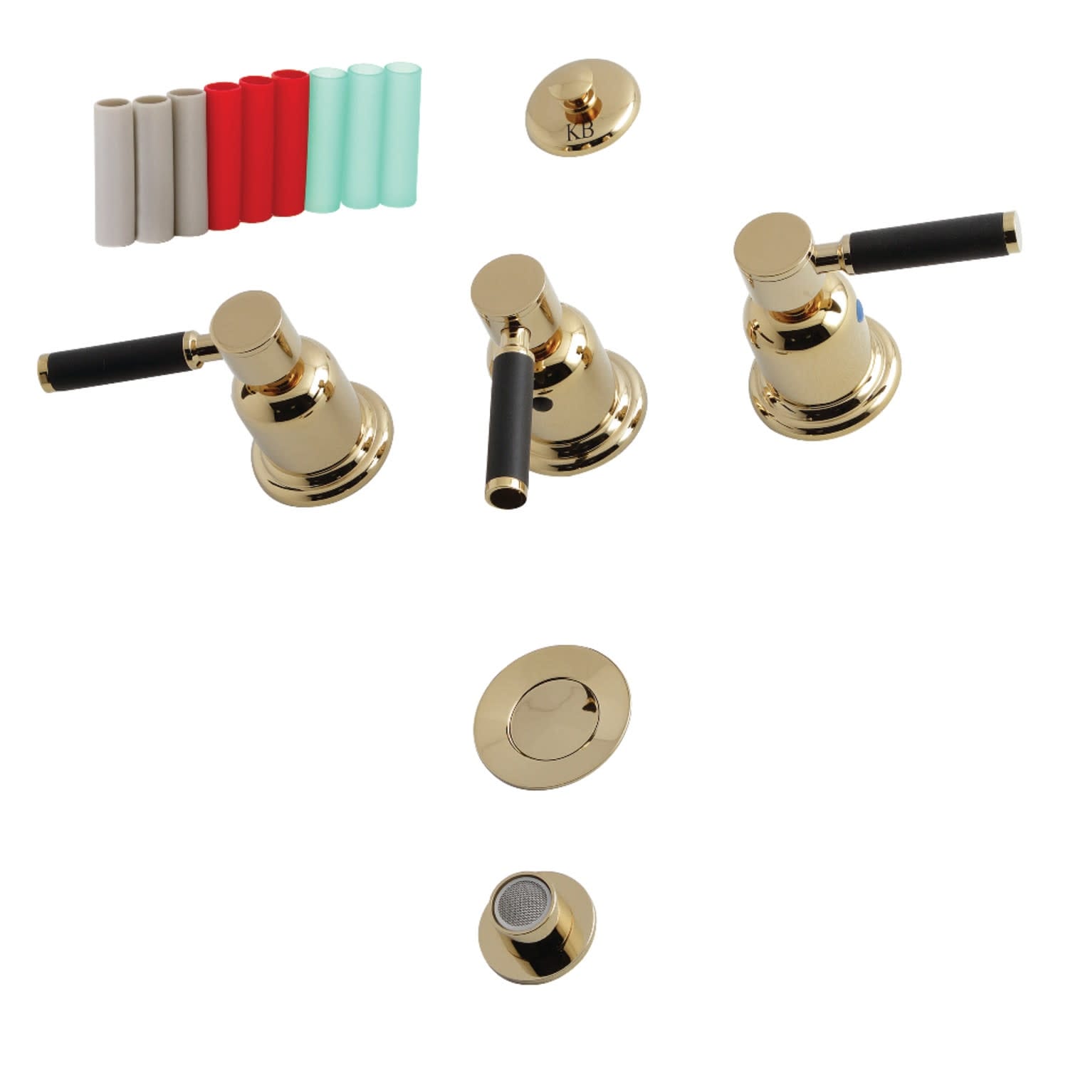 Kingston Brass Kb632.Dkl Kaiser 4.4 Gpm Widespread With 3 Lever Polished Brass