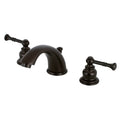 Kingston Brass Kb96.Nl Naples 1.2 Gpm Widespread Bathroom Faucet With Pop Up Drain Assembly And Metal Handles