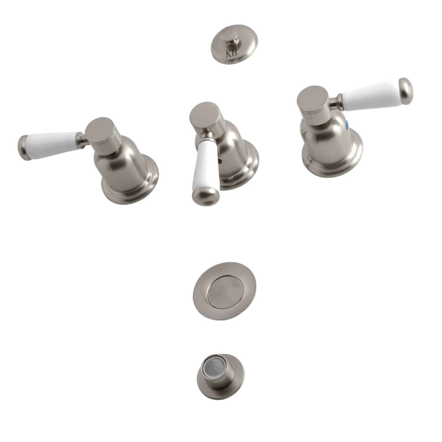 Kingston Brass Kb632.Dpl Paris 4.4 Gpm Widespread Bidet Faucet With 3 Polished Brass