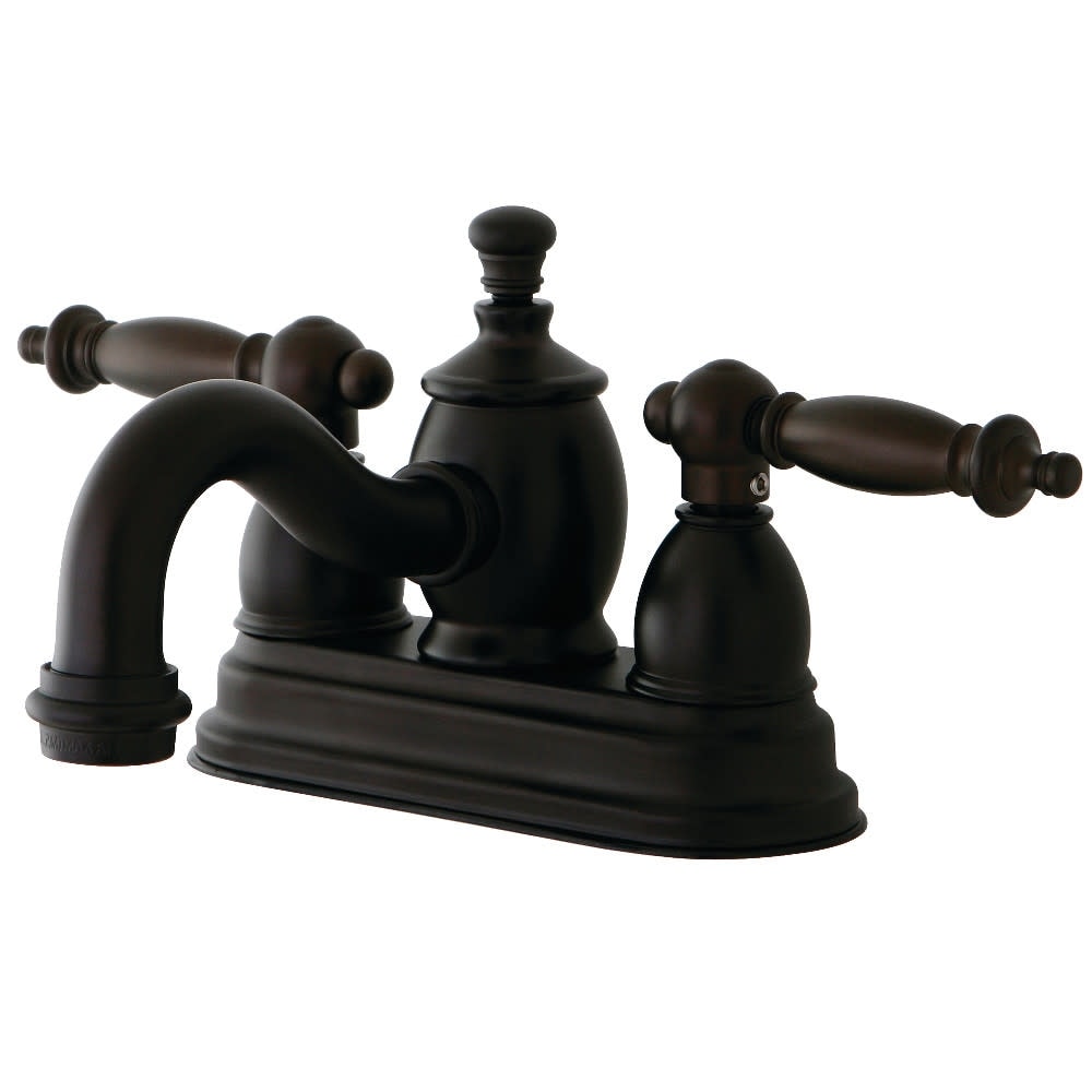 Kingston Brass Ks710.Tl Templeton 1.2 Gpm Centerset Bathroom Faucet With Pop Up Drain Assembly And Metal Handles