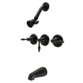 Triple Handle Oil Rubbed Bronze Tub Shower Faucet