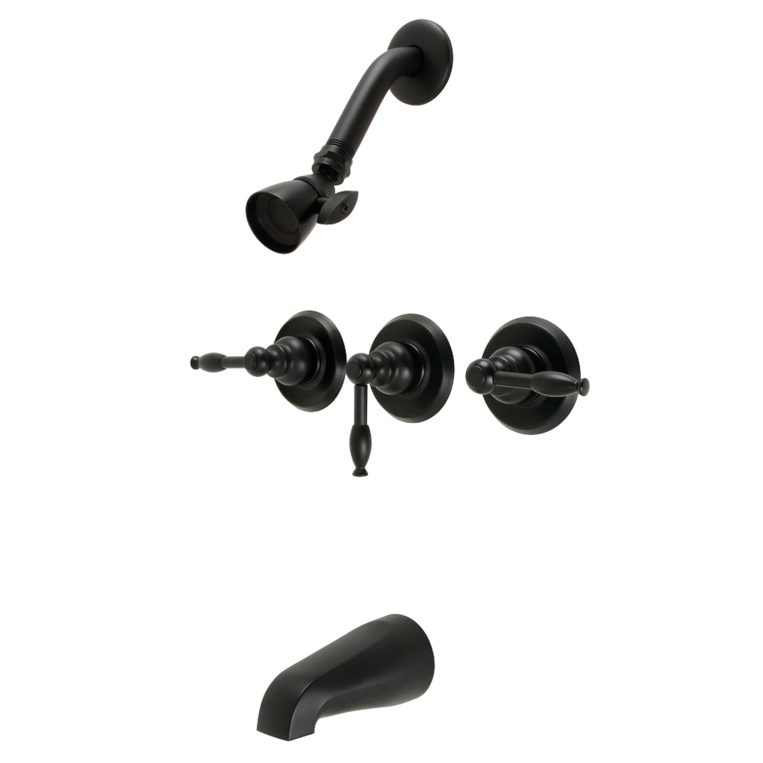 Triple Handle Oil Rubbed Bronze Tub Shower Faucet
