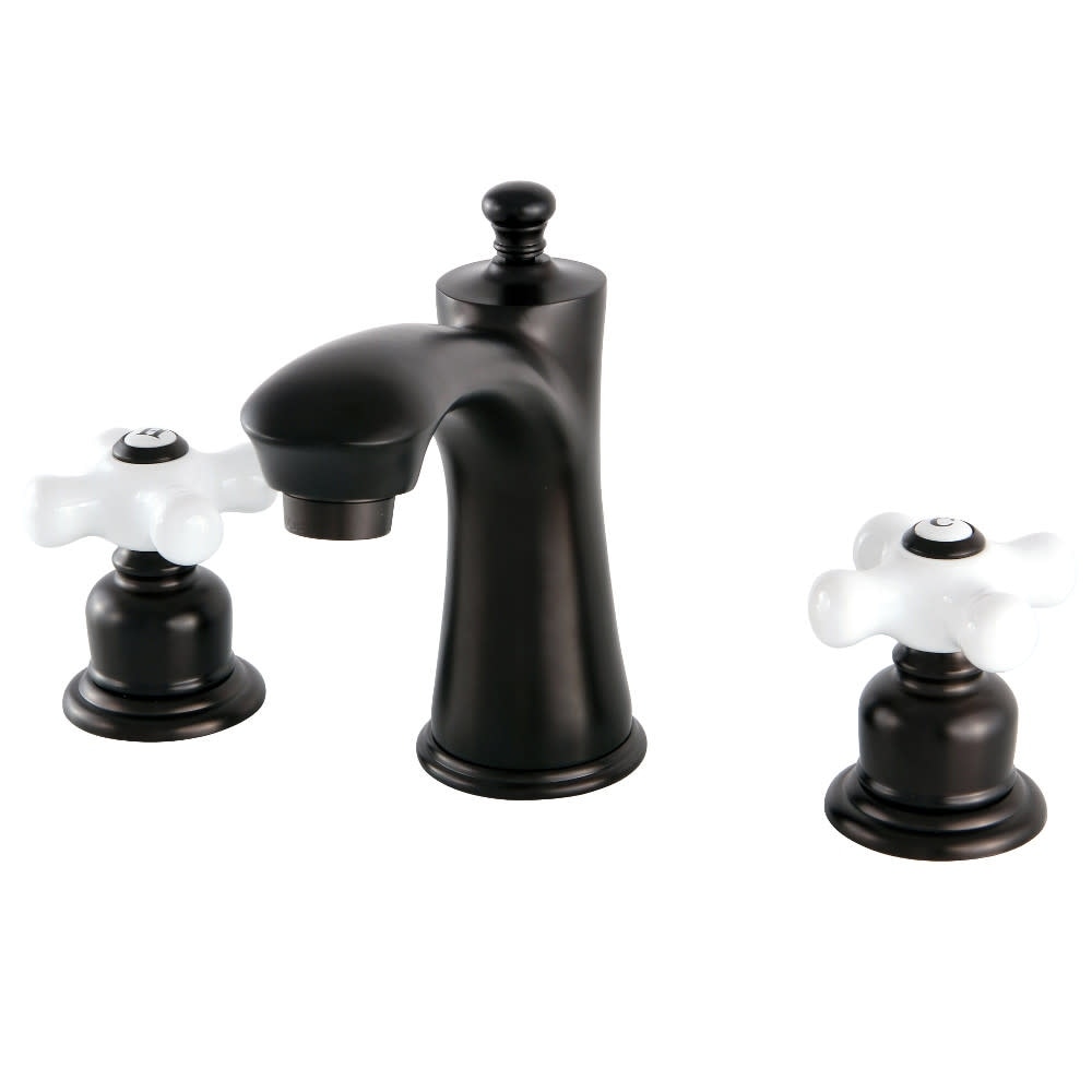 Kingston Brass Kb796.Px Victorian 1.2 Gpm Widespread Bathroom Faucet With Pop Up Drain Assembly And Porcelai