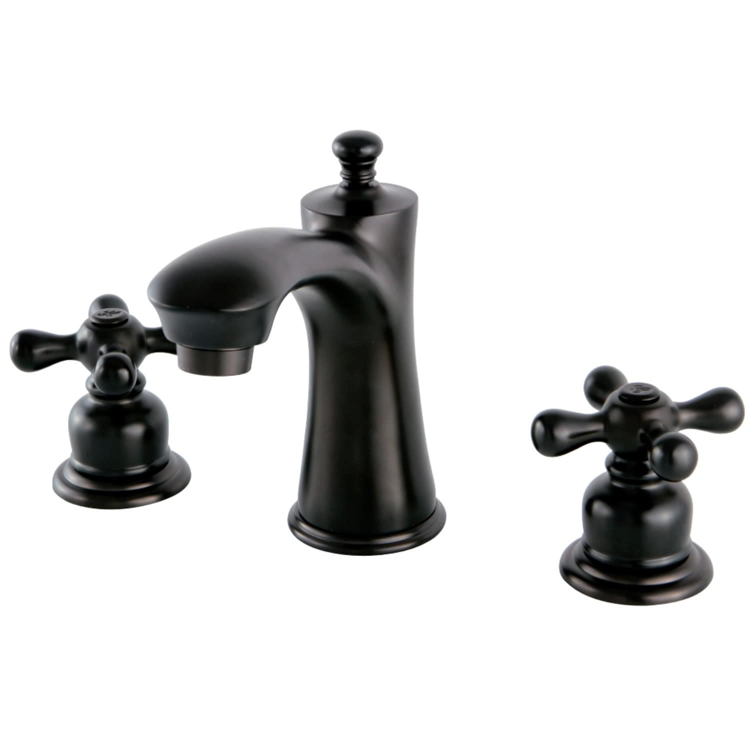 Kingston Brass Kb796.Ax Victorian 1.2 Gpm Widespread Bathroom Faucet With Pop Up Drain Assembly And Metal Cross Handles