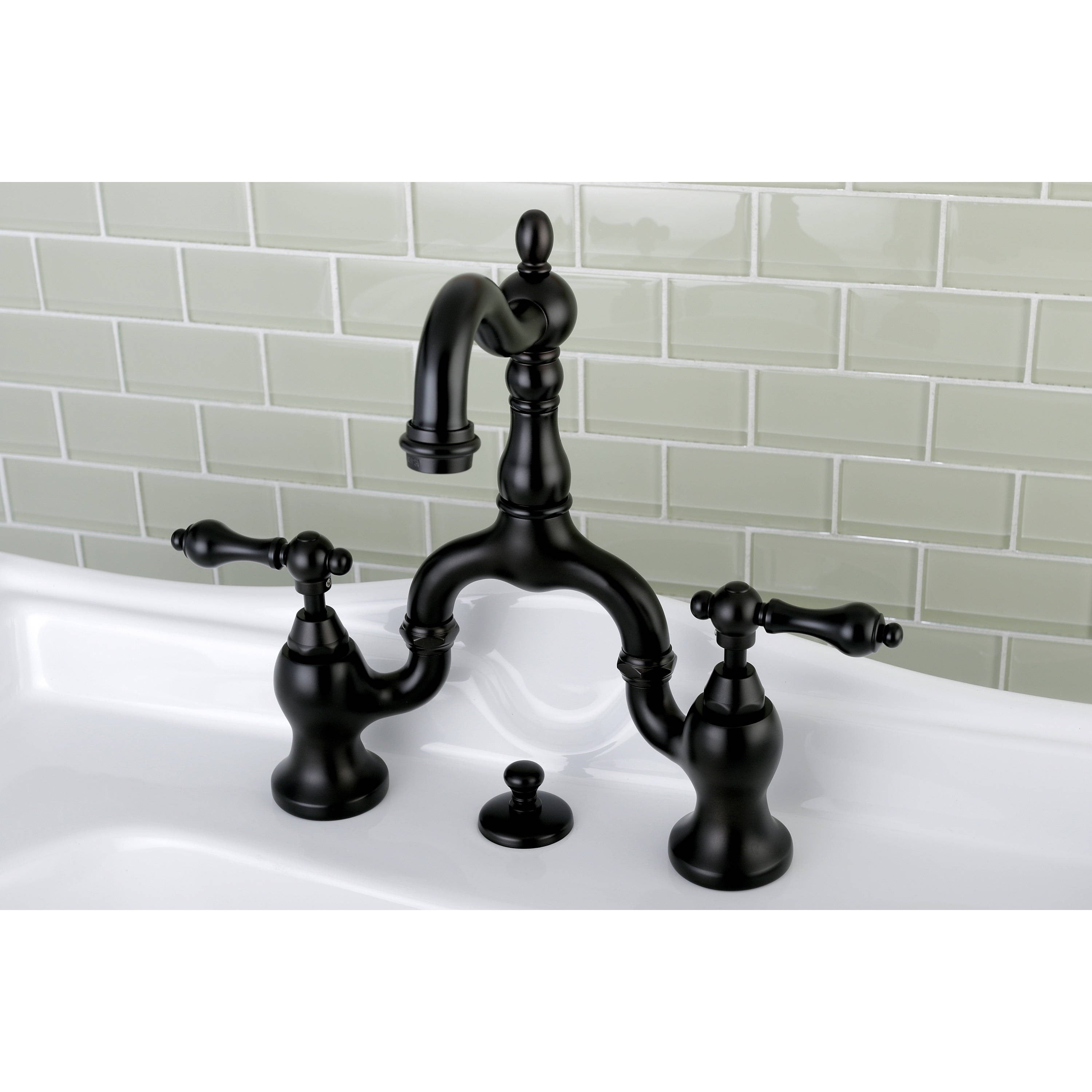 Kingston Brass Vintage High Spout Oil Rubbed Bronze Bridge Bathroom Faucet