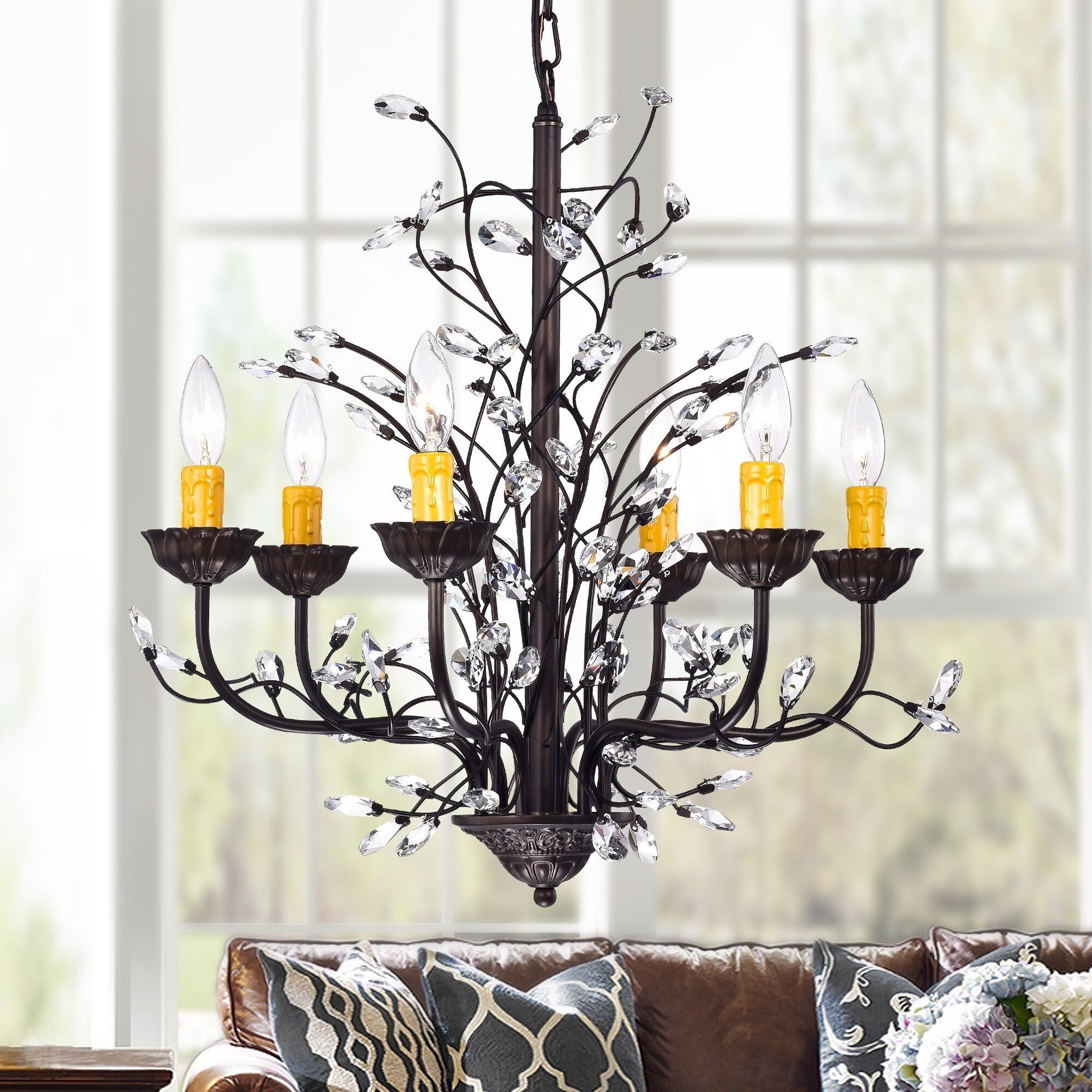 Kinsley Wonderland 6 Light Crystal Bronze Chandelier