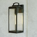 Kinzie 1 Light Dusk To Dawn Black Outdoor Wall Lantern Clear Glass