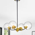 Kipwing 4 Light Black And Gold Metal Chandelier N A
