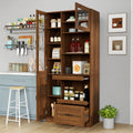 Kitchen Hutch Cabinet Farmhouse Buffet Cabinet With Microwave Stand Freestanding Buffet Sideboard Coffee Bar Cabinet