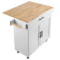 Kitchen Island Cart With Solid Wood Top Spice Rack Towel Rack Drop Leaf Drawer