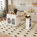 Kitchen Island With 80 Expandable Table Casters Multi Functional Rolling Kitchen Cart With Dining Table