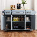 Kitchen Island With Drop Leaf Adjustable Shelf Spice Rack Towel Rack 2 Doors And 5 Drawers