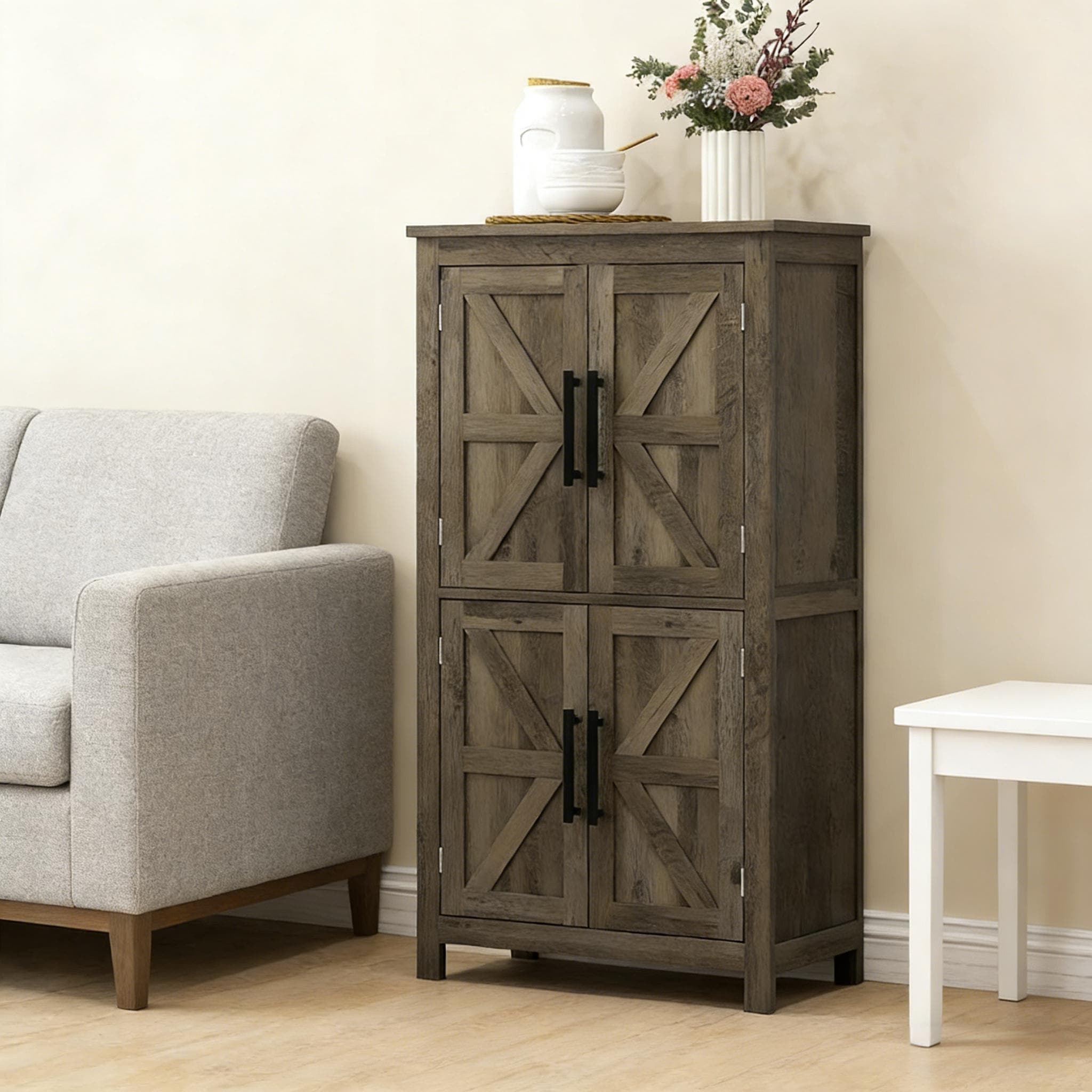 Kitchen Pantry Cabinet Side Cabinet With Adjustable Shelves Storage Cabinet Base Cabinet Accent Cabinet