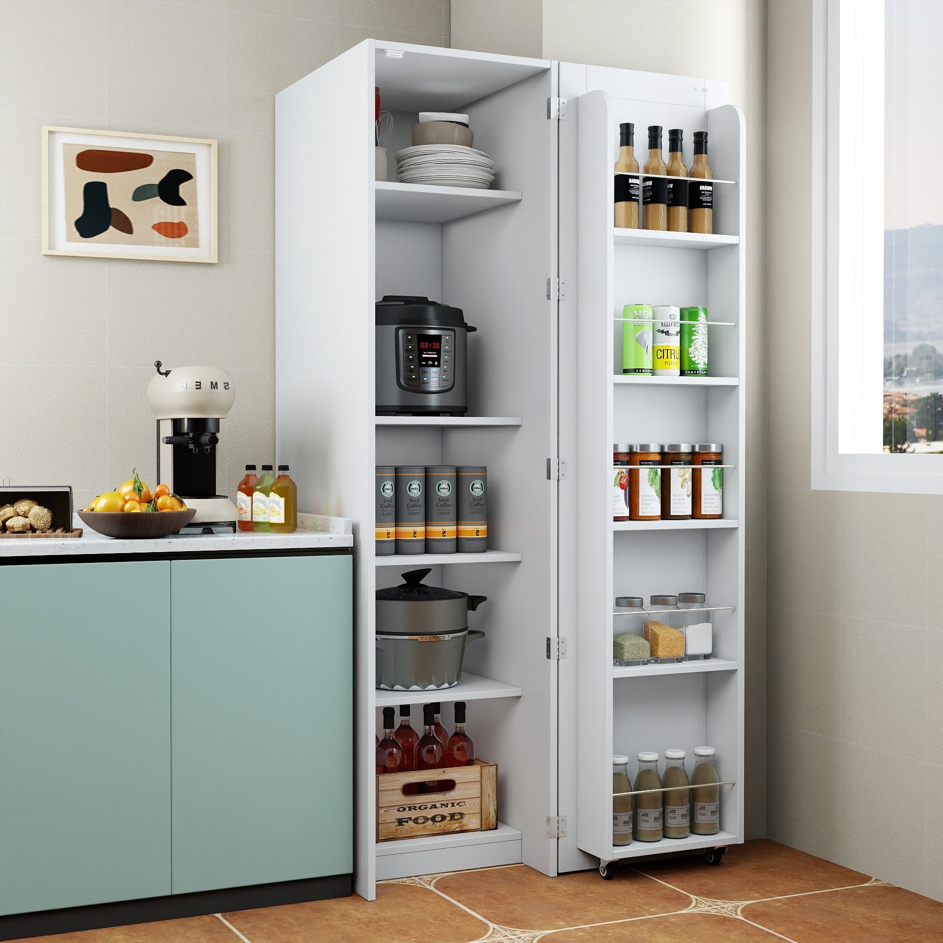 Kitchen Pantry Cabinet Freestanding Buffet Cupboards Sideboard With Doors Shelves Kitchen Pantry Storage Cabinet
