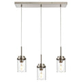 Kitchen Pendant Lighting Over Island 3 Lights Linear Chandelier Light Fixtures Ceiling Hanging Lamp With Clear Glass Shade