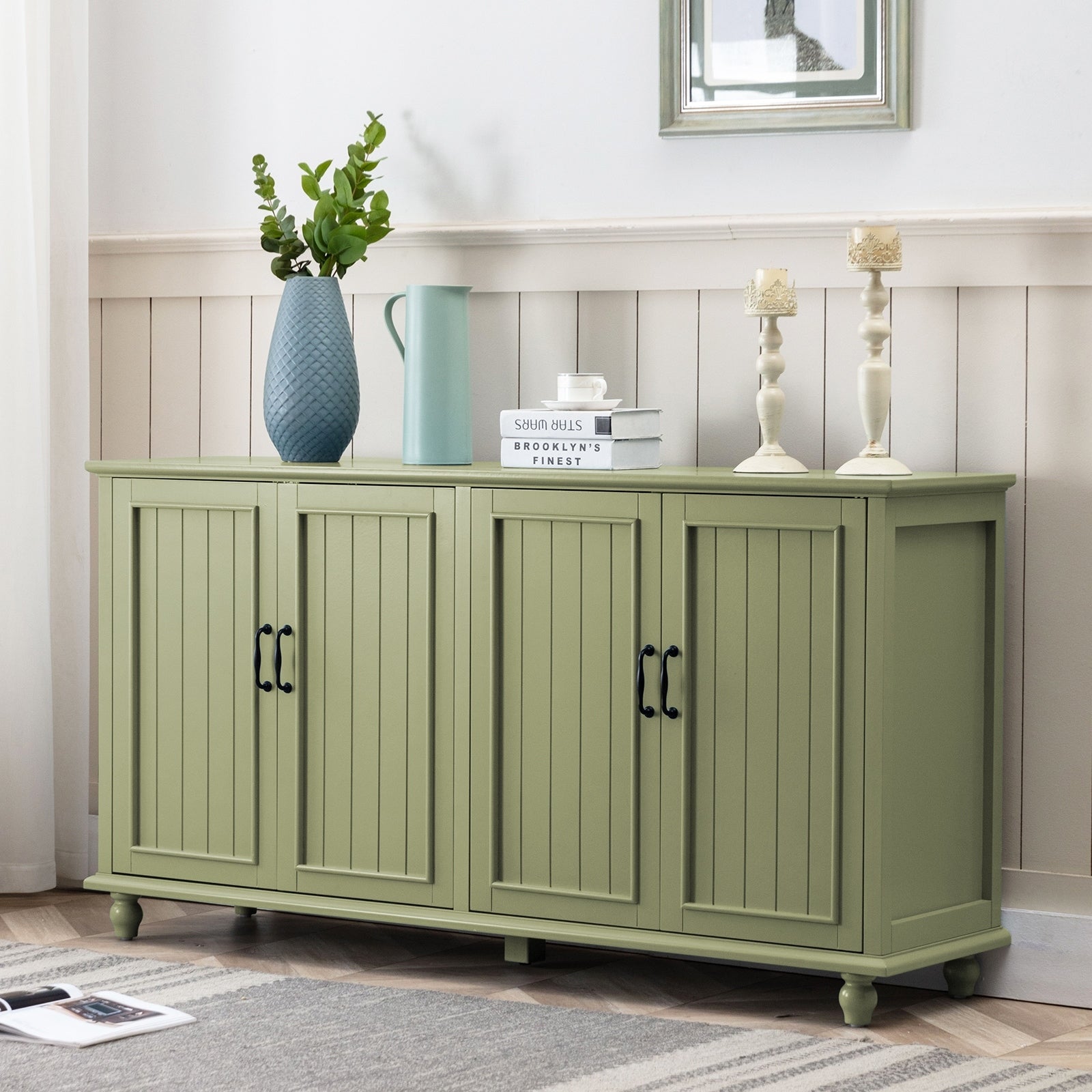 Kitchen Sideboard Coffee Bar Cabinet Accent Storage Cabinet