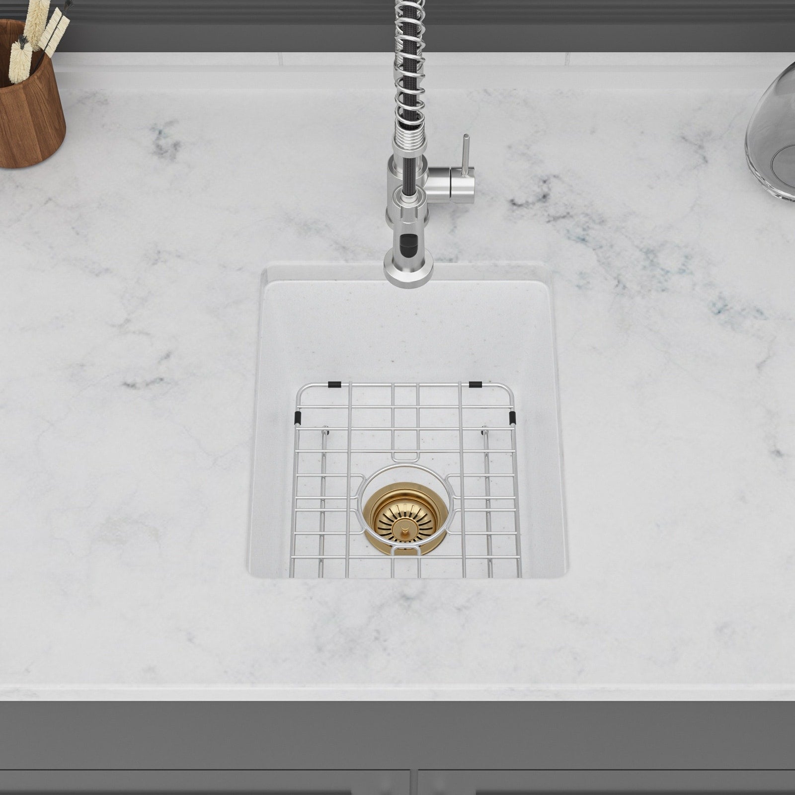 Kitchen Sink 14.82 X 17.55 X 8.38 Granite Composite Undermount Single Bowl Kitchen Sink
