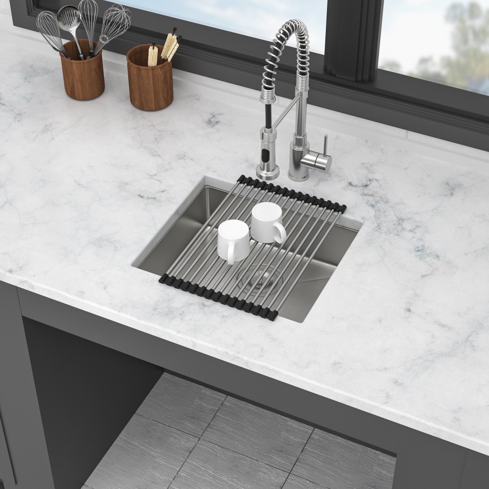 Kitchen Sink 18 Inch Undermount Sink 5.5 Inch Single Bowl 16 Gauge Stainless Steel 18X16X5.5 Inch Sinks Basin