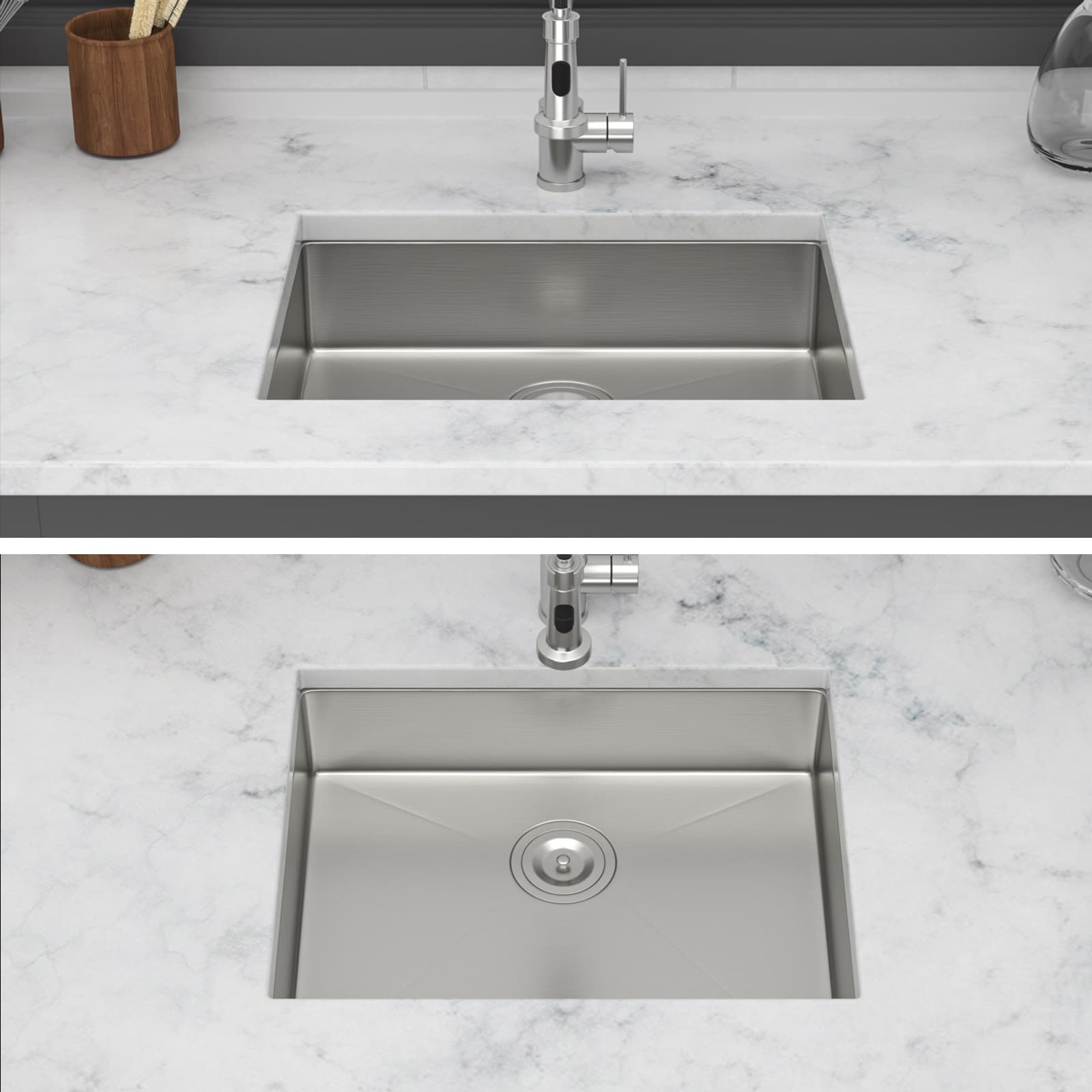 Kitchen Sink 23 Inch Undermount Sink 5.5 Inch Single Bowl 16 Gauge Stainless Steel 23X18X5.5 Inch Handmade Sinks Basin
