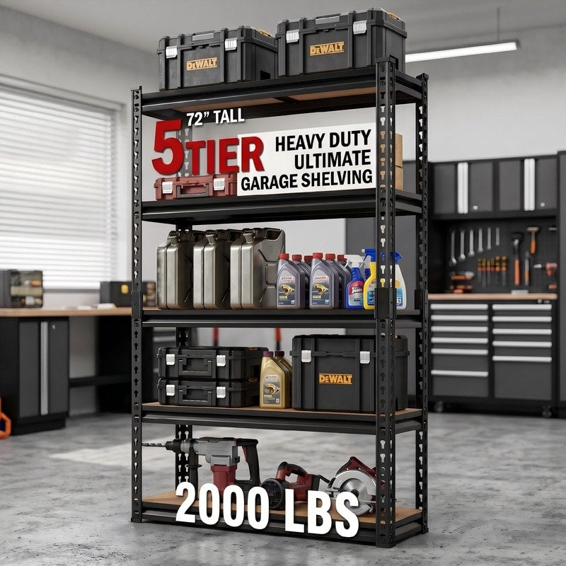 Kitchen Storage Rack Adjustable Metal Shelving Unit Heavy Duty Garage Storage Rack