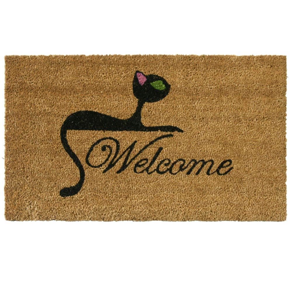 Rubber Cal Kitty Cat Coir Welcome Mat