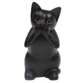 Kitty Speaks No Evil Wood Sculpture Indonesia