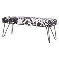 Klaus Velvet Tufted Or Cow Print Bench By Inspire Q Bold