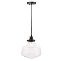 Ivy Terrace Klyli Black Metal And Clear Glass 11 Inch 1 Light Pendant