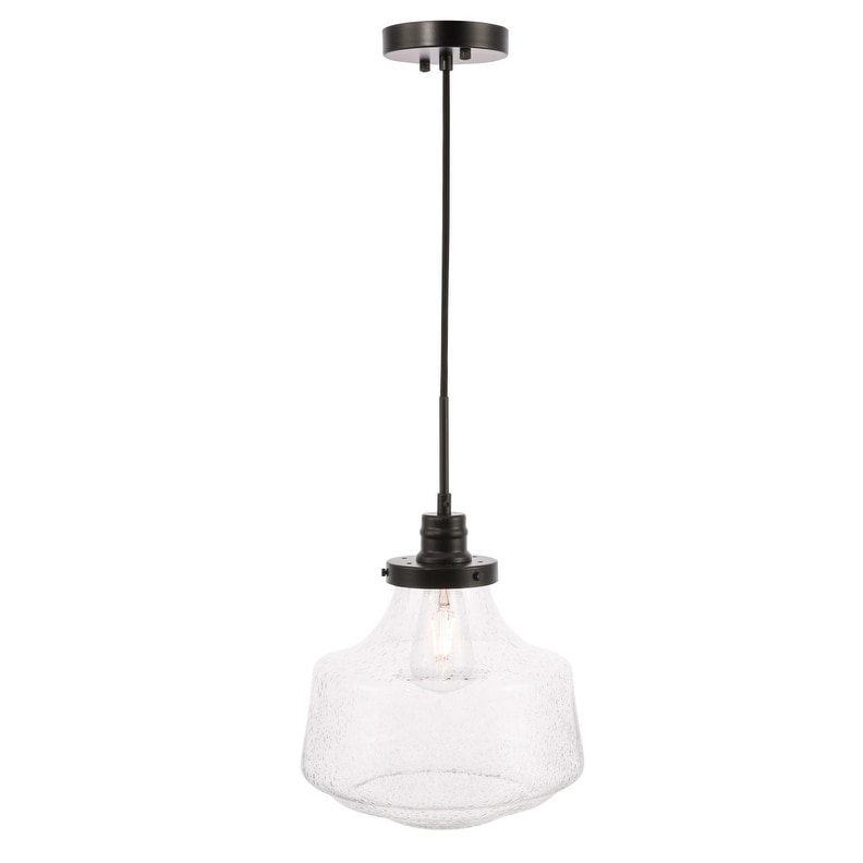 Ivy Terrace Klyli Black Metal And Clear Glass 11 Inch 1 Light Pendant